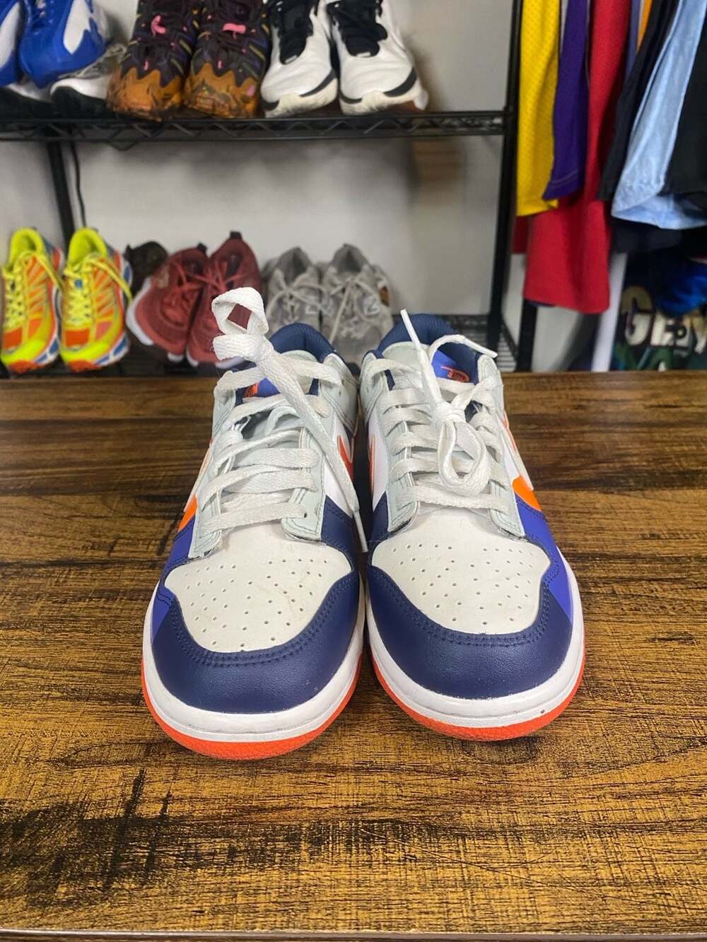 Nike Dunk Low GS Upside Down White Light Silver Midnight Navy Size 6.5 VNDS